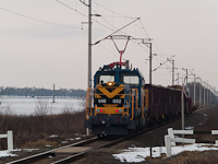 The V46 052 seen between Sopronkövesd and Lövő with a freight train