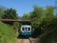 The ACSEV railcar betwee Csömör and Kavicsbánya junction on the freight train bypass of the Gödöllő HÉV line