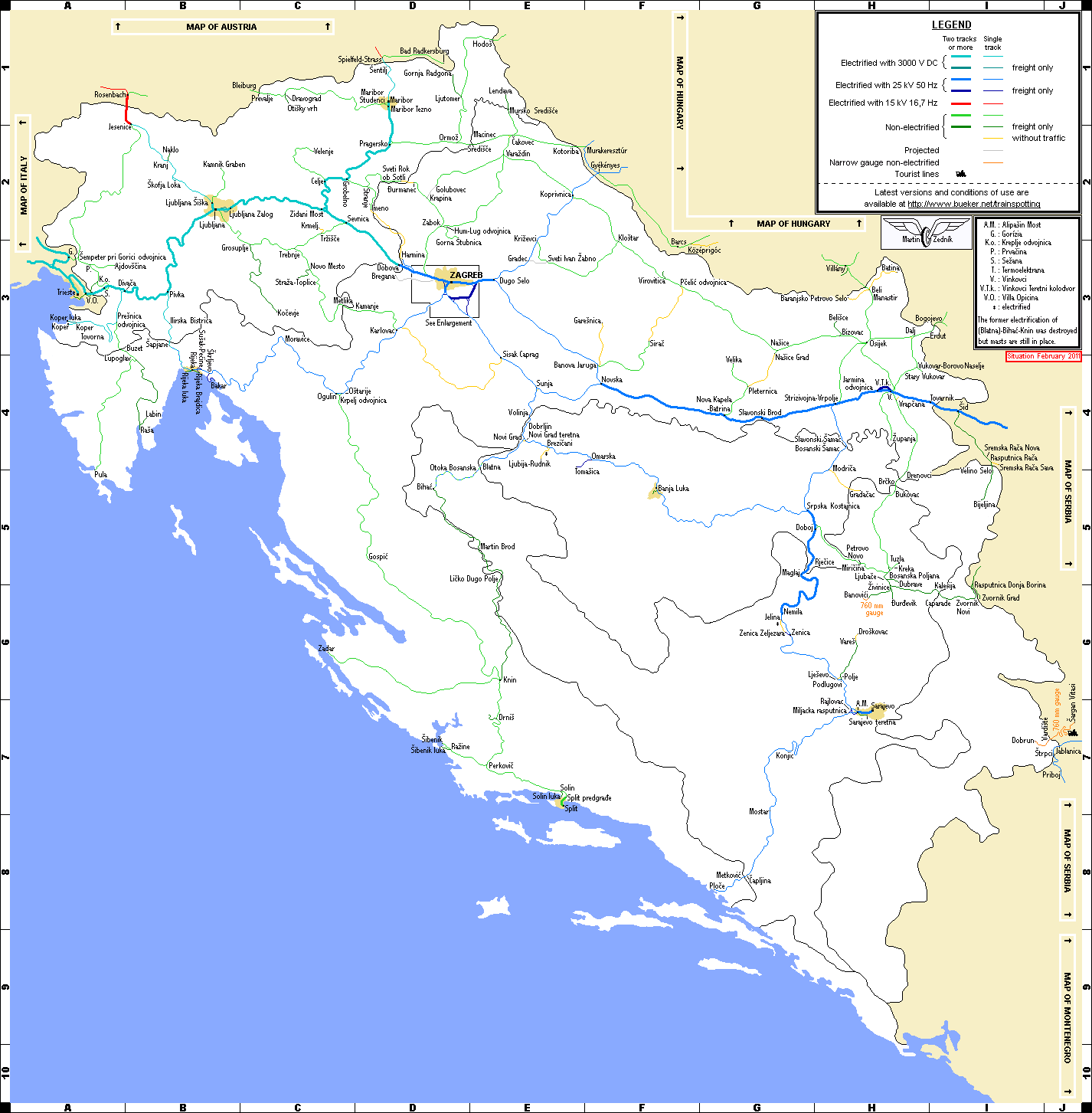 Szlovén vasúti térkép