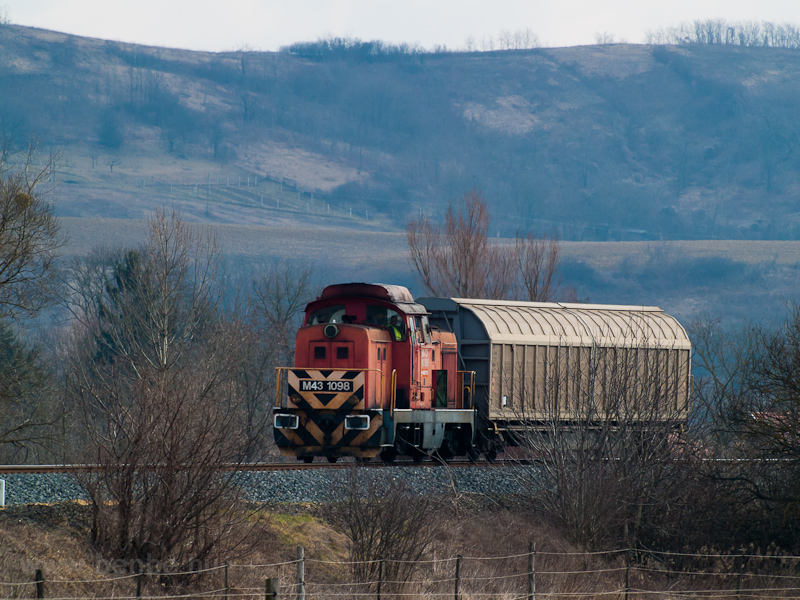 Az M43 1098-as érkezik tolatós tehervonatával Nagykapornakról Zalaszentivánba fotó