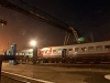 RŽD and UZ railcars on the lifts of the break-of-gauge bogie-replacement facility at Chop, Ukraine