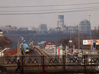 81-540.3K metro at the surface section of the Kiiv metro near Darnytsia station