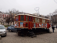 Lviv, historic tram on display
