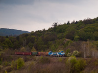 A ŽSSKC 736 008-4 a Felsőstubnya-Zólyom tolatós tehervonattal Ókörmöcske és Trnavá Hora (Bezeréte) között