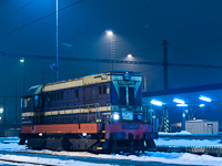 A ZSSKC 721 102-2 pályaszámú tolatómozdonya Kassán (Kosice, Szlovákia)