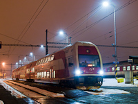 The ZSSK 971 004-7 double-decker driving coach for the class 671 dual-system electric multiple units at Kassa station (Kosice, Slovakia)