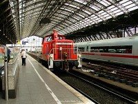 The three-axle german diesel shunter 363 739.4 at Köln Hauptbahnhof