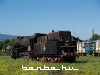 A broad-gauge steam locomotive on display at Sighetu Marmatiei