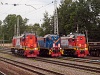 Az RŽD EM18DM-856, a TEM2-7034 és a TEM18DM-863 Tver állomáson