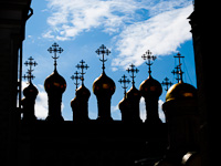 A Rizpolozsenije-templom hagymakuploái a Kremlben