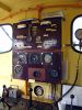 The cab of the historic diesel locomotive of the Banchory railway