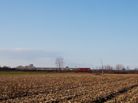 A class 431.3 is seen hauling a passenger train between Pápa and Vaszar