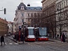 Two kinds of Škoda trams in the historic district of Prague (14T 9148 és 15T 9267)