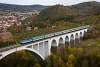 A ČD 363 Eso seen on the viaduct at Dolni Loučky