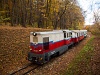 The Budapest Children's Railway's Mk45-2005 diesel-hydraulic, remotorised locomotive seen between Hárs-hegy and Hűvösvölgy stations