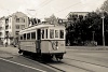 The BKV Budapest type K historic tram car number 2806 seen at Nagyszombat utca on the Budai Fonódó Villamos network