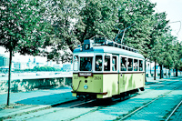 The BKV steel frame historic tram number 2624 is seen as a school run near Clark Ádám tér