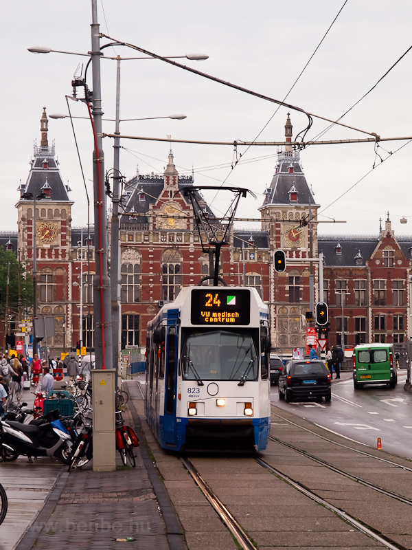 Trams near Amsterdam Centra picture