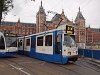Villamosok Amszterdamban a Centraal Station közelében