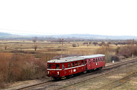 The M 131.1053 historic railcar at Litke station at the péage line between Losonc (Lucenec, Slovakia) and Nagykürtös (Vel'ky Krtíš, Slovakia)