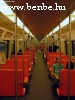 Inside a Bombardier metro car in Helsinki
