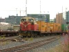 A Dv16 locomotive pulling a container train from the Helsinki port