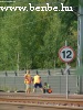 Track maintenance workers and a 120 km/h speed limit