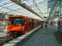Régi metrószerelvény Vuosaari végállomáson