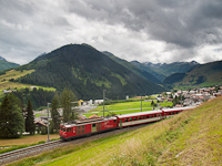 Az MGB Deh 4/4 II  92 Sedrun s Bugnei kztt - a httrben a Gotthard Bzisalagt ptkezse