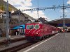 A Matterhorn-Gotthardbahn HGe 4/4<sup>II</sup> 107 <q>Grimsel</q> egy Disentis/Mustér-Andermatt személyvonattal Disentisben