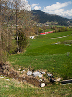 The RhB Ge 4/4<sup>II</sup> 614 between Castrisch and Ilanz