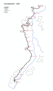A Stubaitalbahn vonalvezet�s�nek t�rk�pe