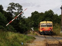 The Bzmot 328 at the train-crew operated road-rail level crossing