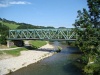 The bridge over the Gölsen river that flows in the Traisen in the town