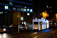 Holiday tram on line 2 in Budapest