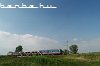 A passanger train at the bridge over the Zagyva near Hatvan