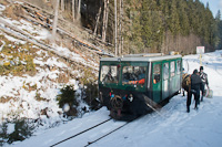 A CFF Viseu de Sus (Felsővisói Erdei Vasút, Mocanita Viseu de Sus) osztrák eredetű (X626 típusú) vágánygépkocsija Gura Stevioara elágazásnál