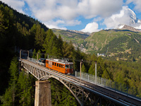 A Gornergratbahn Bhe 4/4 3062 Zermatt és Findelbach között