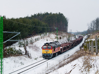 The M62 331 is pulling an empty car transporter train between Őriszentpéter and Nagyrákos