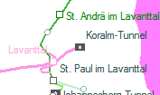 Koralm-Tunnel szolgálati hely helye a térképen