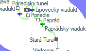 Paprádsky viadukt szolgálati hely helye a térképen