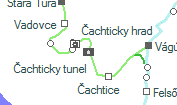 Čachticky tunel szolgálati hely helye a térképen