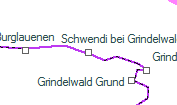 Schwendi bei Grindelwald szolgálati hely helye a térképen