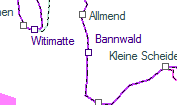 Bannwald szolgálati hely helye a térképen
