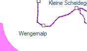 Wengernalp szolgálati hely helye a térképen