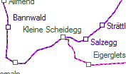 Kleine Scheidegg szolglati hely helye a trkpen