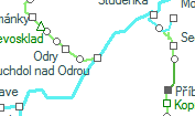 Suchdol nad Odrou szolgálati hely helye a térképen