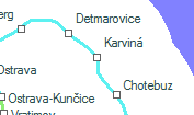 Karviná szolgálati hely helye a térképen