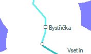 Bystřička szolgálati hely helye a térképen