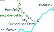 Odry-Loucky szolgálati hely helye a térképen